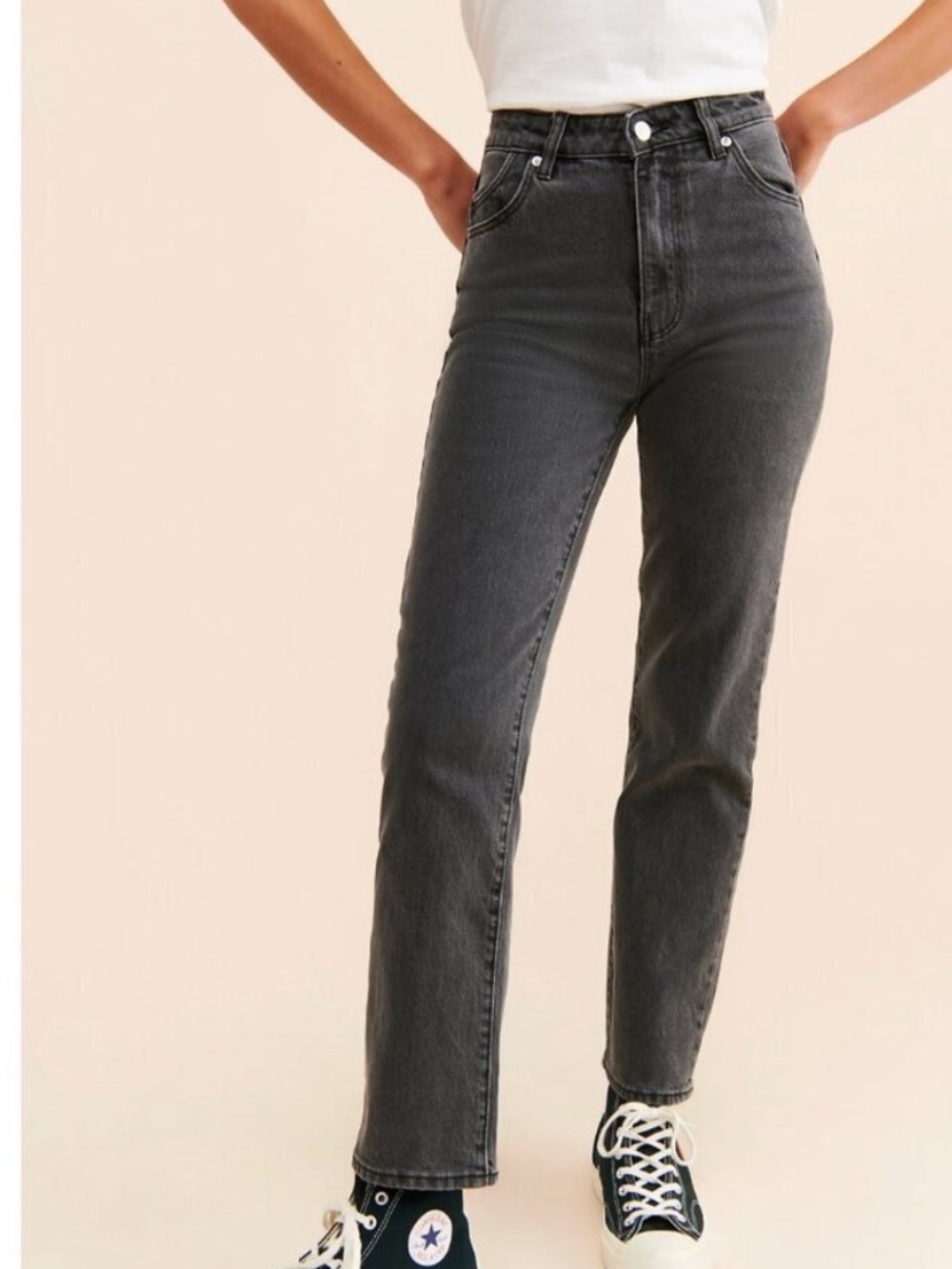 ROLLA'S original High-Rise Straight Leg Jeans - washed black . Never worn